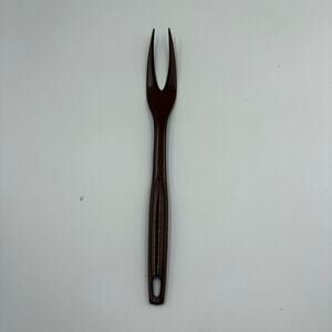 Vintage Foley Nylon Plastic Brown Meat Fork Turner Kitchen Utensil MCM